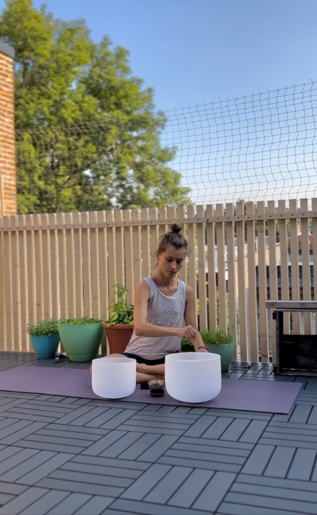 sound bath on the terrace