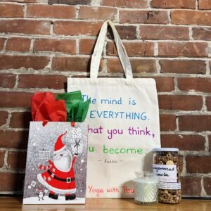 Christmas Gifts TRIO Set: Granola with Medium Soy Candle and Grocery Bag