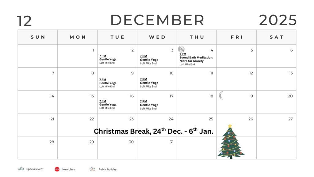 December Yoga Schedule